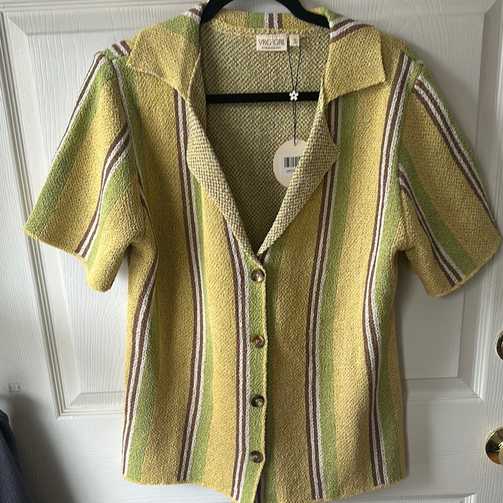VRG GRL Striped Collared Shirt